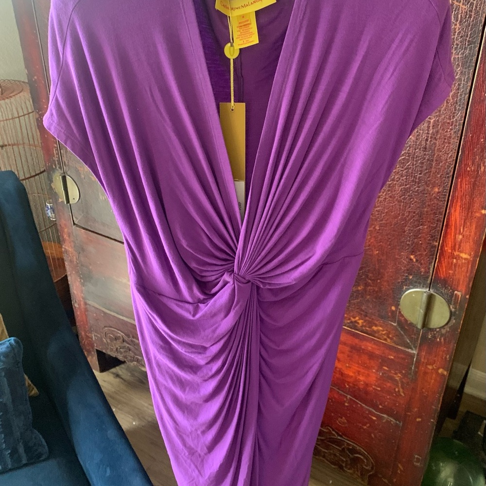 Catherine Malandrino NEW Purple A-line, semi-wrap dress, Size Small